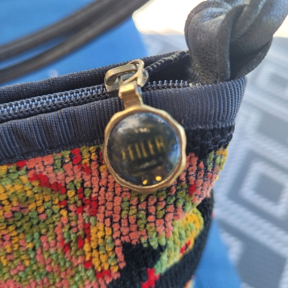 Feiler Handbag Floral Pattern Botanical Popular Black - Picture 6 of 7